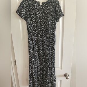 Black and white floral maxi dress